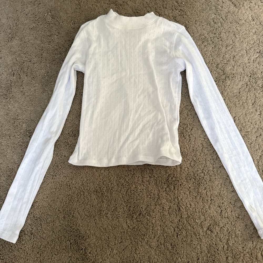 American Eagle Outfitters White Textured Knit Top